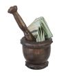 Mortar and Pedestal Full of Money