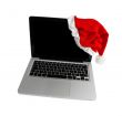 Computer with santa hat