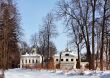 Old-time estate among leafless trees