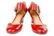 Fashionable women`s red shoes