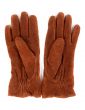 A pair of brown leather gloves