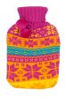 rubber hot water bottle in a knitted cover color