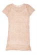 Knitted women`s dress in beige mesh