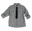 Checkered shirt and tie