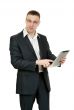 Businessman with tablet PC