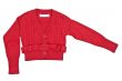 red sweater with a belt