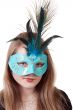 girl in the blue masquerade mask
