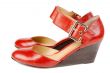 Fashionable women`s red shoes