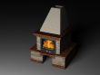 3d illustration of a fireplace