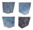 jeans pockets collection isolated on white
