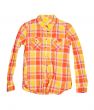 orange checkered shirt isolated on white background