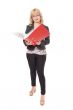 woman with red folder for documents