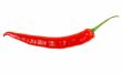 Hot chili peppers isolated on white