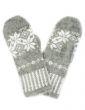 Grey knitted gloves isolated on white background