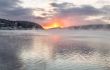 Sunset over lake