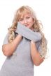 Pretty blond winter sweater woman