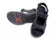 pair of black men`s leather sandals 