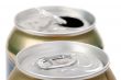 Beer can on white background