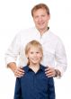 Portrait of father and son in the studio