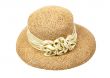 Women`s straw hat with a flower, isolated