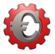 euro symbol and gear wheel