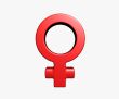 Female symbol on white background - 3d illustration