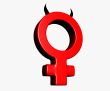 Female symbol with horns on white background - 3d illustration