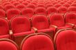 Background of red theatrical red chairs