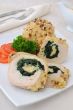 Chicken roulade stuffed with spinach and cheese