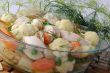 Roasted vegetables with chicken and dill