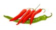 red pepper chile on green pepper
