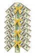 Christmas tree made of dollar bills