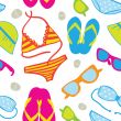 Cute summer vacations seamless background