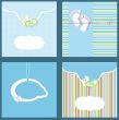 Set baby boy announcement card. vector illustration