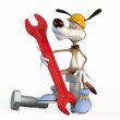 Illustration, Dog worker.