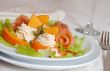 Salmon salad with persimmon and cream cheese