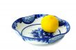 Vase ceramic in Gzhel style for candies and fruit on a white bac