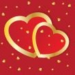 Cute vector background with two  hearts