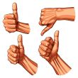 Set of four hands