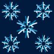 Set of origami people snowflakes