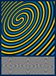 Optical Illusion Background. Three spiral patterns. Vector Illus