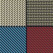 Carbon fiber, kevlar and decorative seamless patterns set