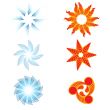 Set of six day and night symbols