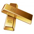 Gold bars on white background