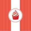 Cute vector background with small cupcake
