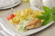 Italian pasta  with chicken and cream sauce