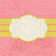 Vintage pastel frame on polka dot background