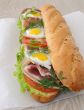  Big sandwich with ham, tomato and quail egg