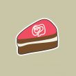 Piece of cake, cupcake vector illustration