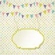 Vintage frame with birthday bunting flags